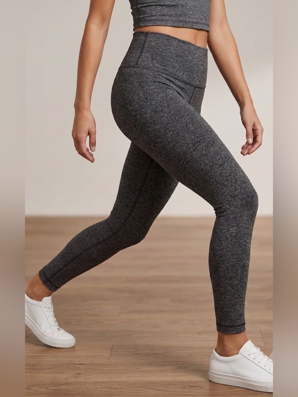 Lululemon Wunder Heathered Black Luon Leggings Size 4 - Picture 8 of 8
